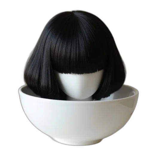 hair, hat, mask, crown, 3d render, photorealistic, black, short transparent PNG cut-out