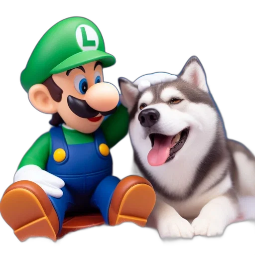 animal, pixel art, concept art, 3d render, photorealistic, monochrome, green, luigi transparent PNG cut-out