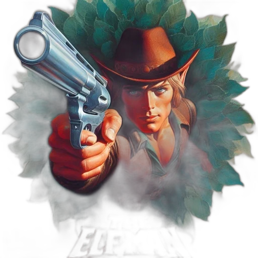 weapon, hat, concept art, comic book art, photorealistic, poster, elf, man transparent PNG cut-out