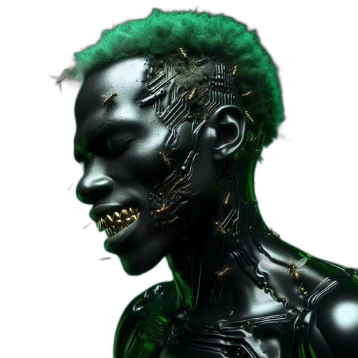 robot, face, creature, mask, cyberpunk, concept art, comic book art, 3d render transparent PNG cut-out