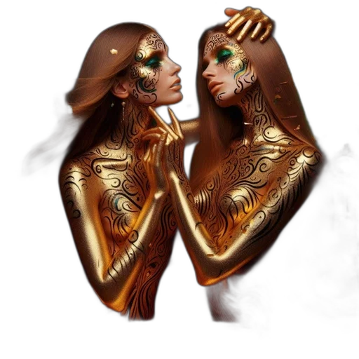 jewelry, mask, concept art, fantasy art, photorealistic, 3d render, outer space, golden transparent PNG cut-out