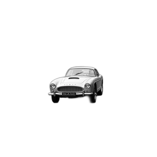 car, photorealistic, 3d render, concept art, pencil sketch, vintage, black, white transparent PNG cut-out