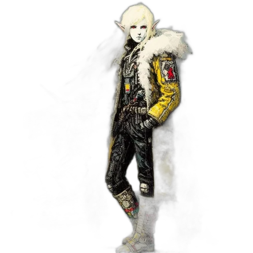 jacket, mask, robot, face, concept art, cyberpunk, fantasy art, pixel art transparent PNG cut-out