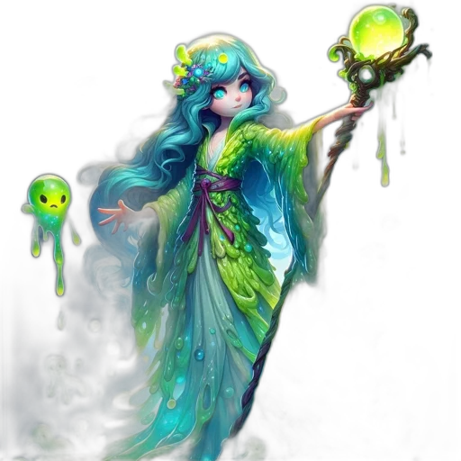 staff, dress, creature, jewelry transparent PNG cut-out