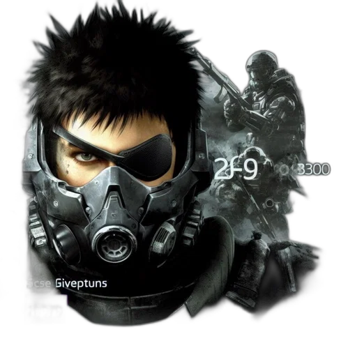 mask, weapon, concept art, photorealistic, cyberpunk, 3d render, image, showcases transparent PNG cut-out