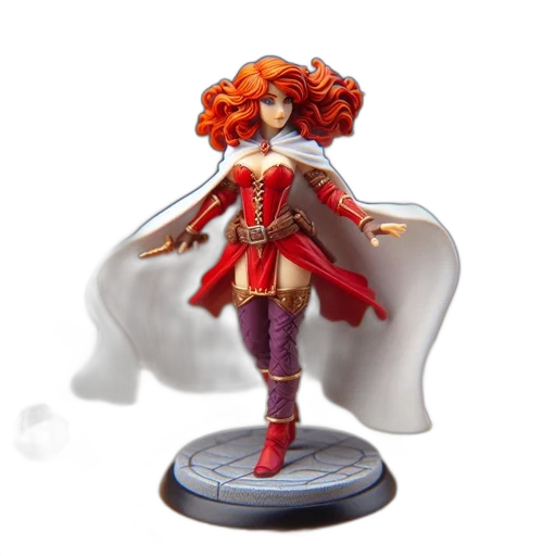 concept art, 3d render, fantasy art, figurine, woman, fantastical, setting, vivid transparent PNG cut-out