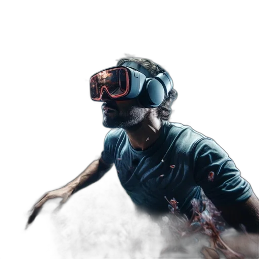 mask, concept art, cyberpunk, 3d render, man, wears, gear, while transparent PNG cut-out