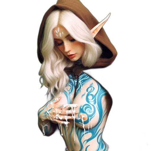 mask, dress, jewelry, staff, fantasy art, concept art, pixel art, comic book art transparent PNG cut-out