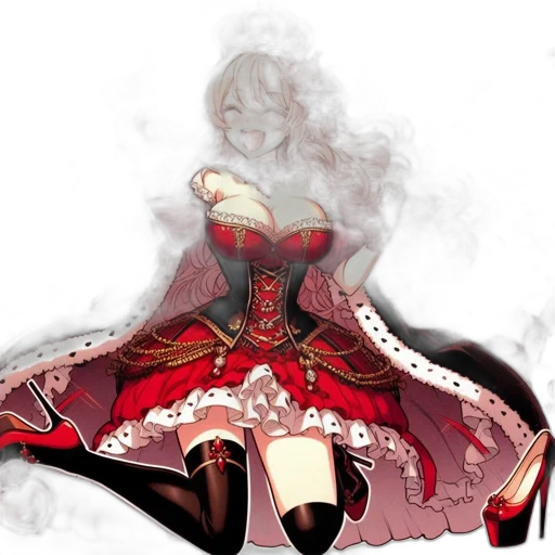 dress, mask, crown, staff, concept art, fantasy art, pixel art, anime transparent PNG cut-out