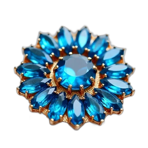jewelry, crown, flower, 3d render, blue, close-up, image, gemstone transparent PNG cut-out
