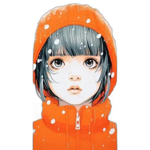 jacket, face, mask, hat, concept art, anime, watercolor, fantasy art transparent PNG cut-out