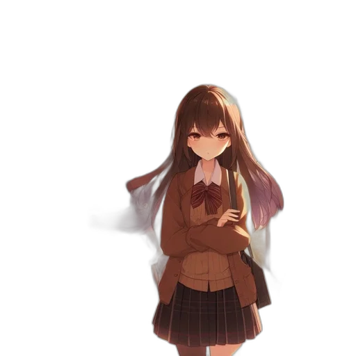 jacket, creature, dress, hair, pixel art, anime, concept art, 3d render transparent PNG cut-out
