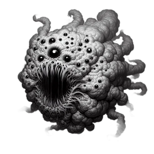 creature, mask, animal, hair, concept art, pixel art, comic book art, 3d render transparent PNG cut-out