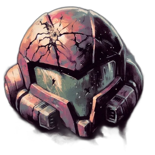 robot, mask, weapon, crown, concept art, cyberpunk, pixel art, watercolor transparent PNG cut-out
