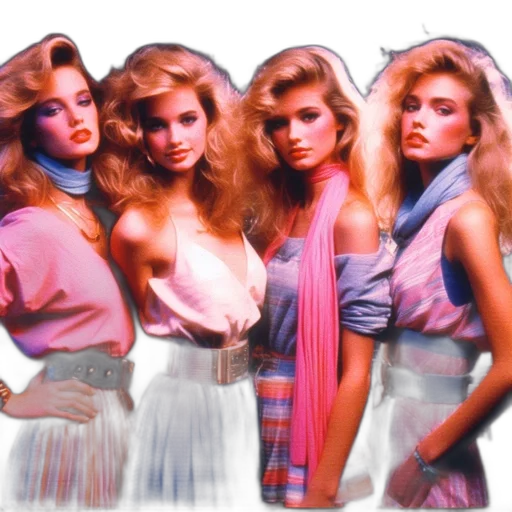 hair, vaporwave, photorealistic, concept art, pastel, neon, colorful, four transparent PNG cut-out