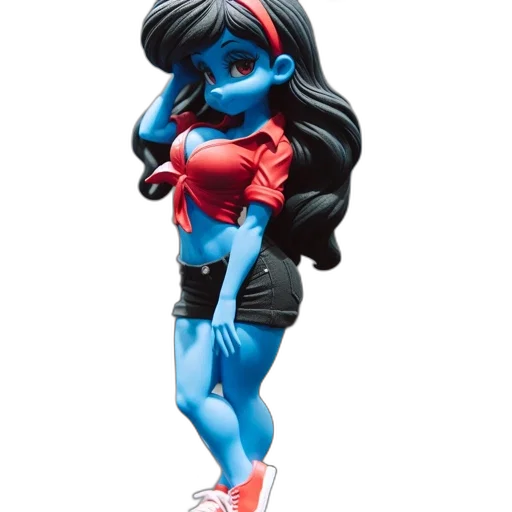 dress, concept art, comic book art, 3d render, cartoon, blue, lifelike, figurine transparent PNG cut-out