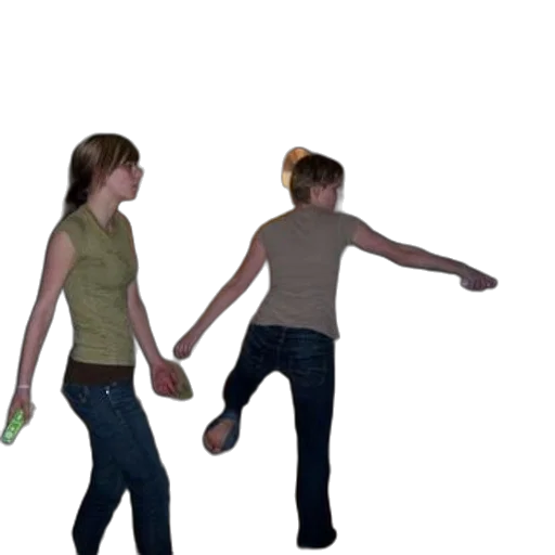 3d render, concept art, photorealistic, pixel art, outer space, two, people, playing transparent PNG cut-out