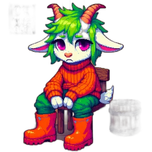 staff, furniture, animal, jacket, pixel art, concept art, fantasy art, 3d render transparent PNG cut-out