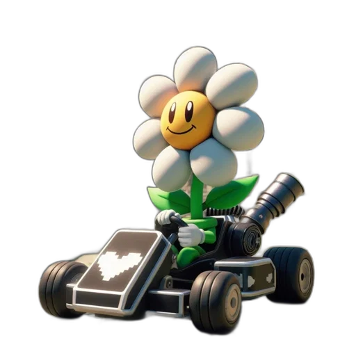 flower, weapon, car, robot, concept art, 3d render, pixel art, anthropomorphic transparent PNG cut-out
