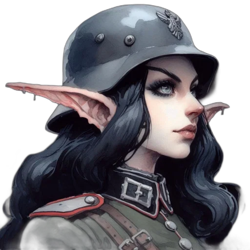 hat, staff, face, crown, fantasy art, concept art, comic book art, watercolor transparent PNG cut-out