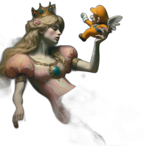 crown, staff, robot, weapon, concept art, fantasy art, 3d render, pixel art transparent PNG cut-out