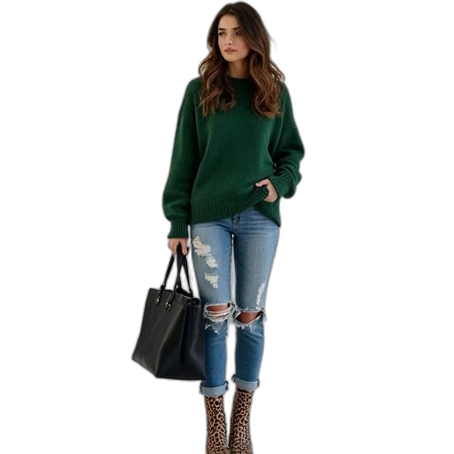 jacket, green, earth tones, monochrome, dark, sweater, black, bag transparent PNG cut-out