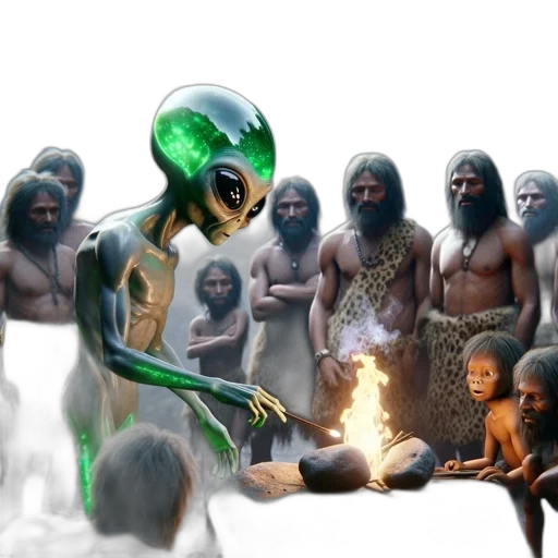 creature, mask, animal, concept art, fantasy art, 3d render, fire, outer space transparent PNG cut-out