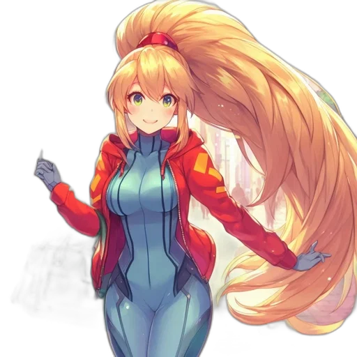 hair, dress, staff, jacket, anime, concept art, fantasy art, pixel art transparent PNG cut-out