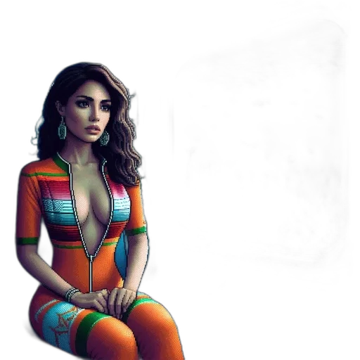 dress, jacket, robot, jewelry, concept art, pixel art, photorealistic, comic book art transparent PNG cut-out