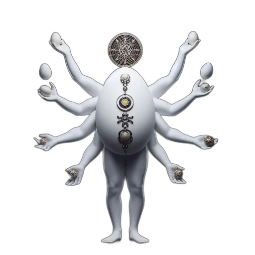 jewelry, staff, robot, creature, 3d render, concept art, fantasy art, photorealistic transparent PNG cut-out