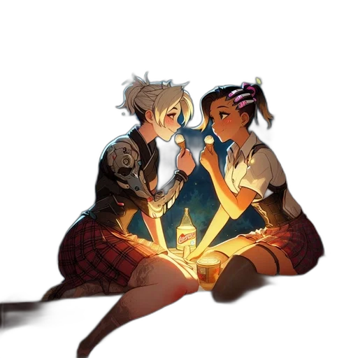 concept art, anime, fantasy art, pixel art, fire, neon lights, night, sunset transparent PNG cut-out