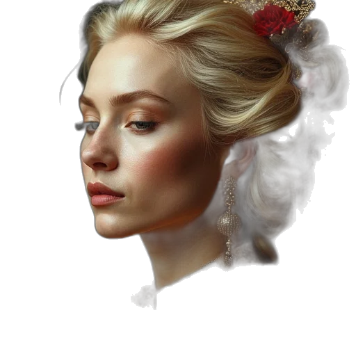crown, face, jewelry, hat, photorealistic, oil painting, fantasy art, watercolor transparent PNG cut-out
