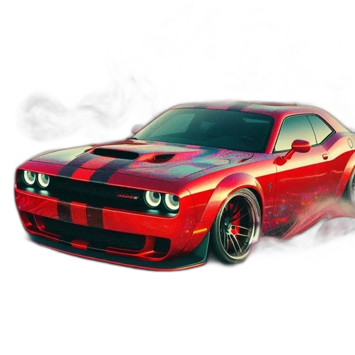 car, photorealistic, 3d render, concept art, fantasy art, iconic, red, named transparent PNG cut-out