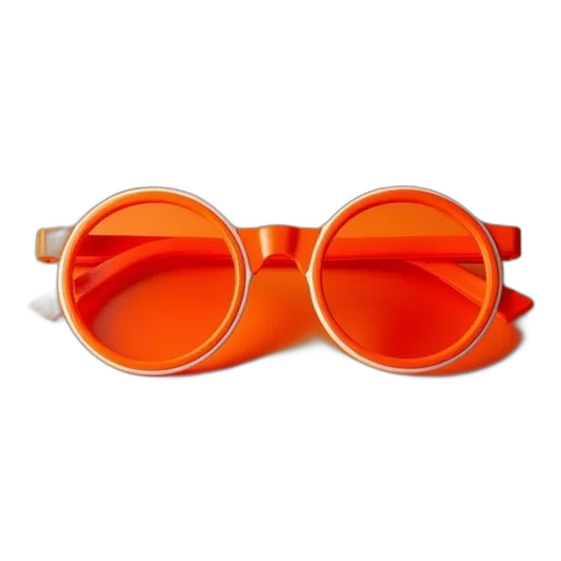mask, 3d render, pair, orange, sunglasses, white, rims transparent PNG cut-out