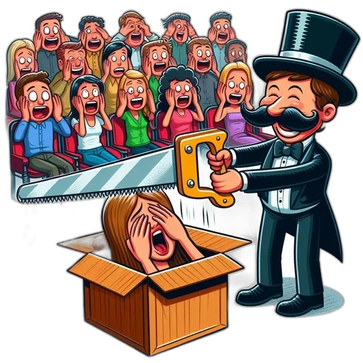 staff, cartoon, concept art, magician, performs, exaggerated, illusion, cutting transparent PNG cut-out