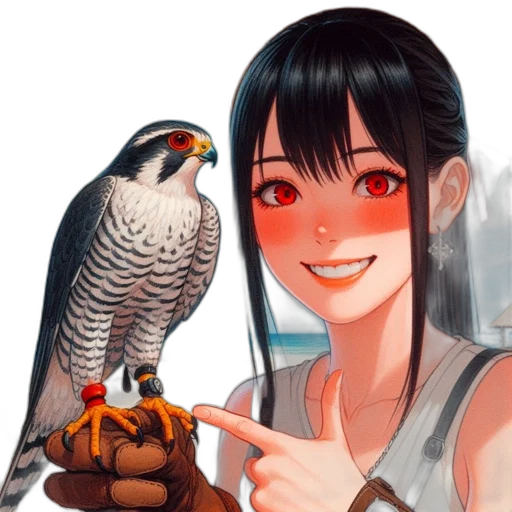 staff, animal, fantasy art, concept art, pixel art, anime, red, girl transparent PNG cut-out