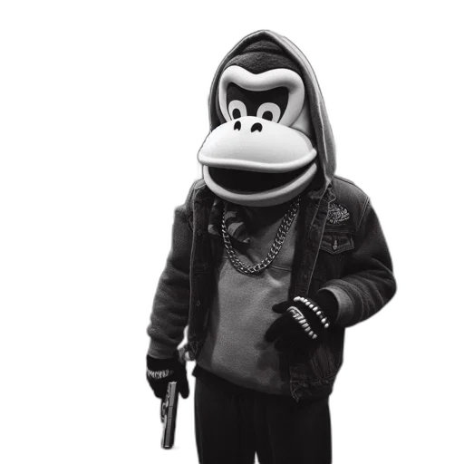 jacket, animal, staff, creature, concept art, 3d render, cartoon, black transparent PNG cut-out
