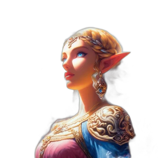 face, crown, jewelry, staff, fantasy art, concept art, pixel art, 3d render transparent PNG cut-out