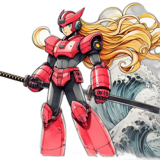 weapon, sword, concept art, comic book art, anime, fantasy art, red, individual transparent PNG cut-out