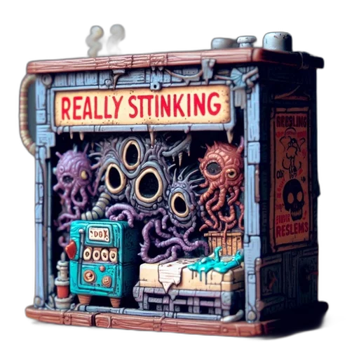 robot, furniture, concept art, pixel art, 3d render, comic book art, old, rundown transparent PNG cut-out