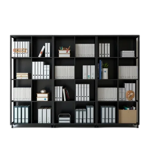 furniture, monochrome, dark, black, metal, shelving, unit, multiple transparent PNG cut-out