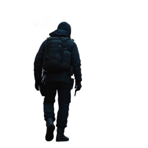 jacket, staff, weapon, creature, concept art, pixel art, 3d render, cyberpunk transparent PNG cut-out