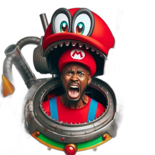 mask, concept art, 3d render, man, resembling, mario, super, series transparent PNG cut-out