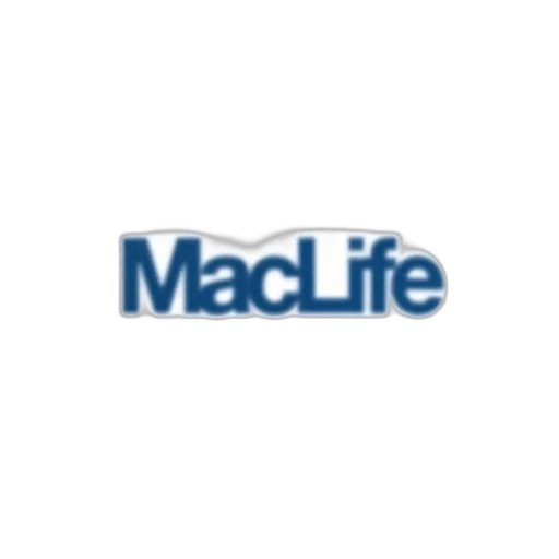 white, background, word, maclife, blue, centered, bold, font transparent PNG cut-out