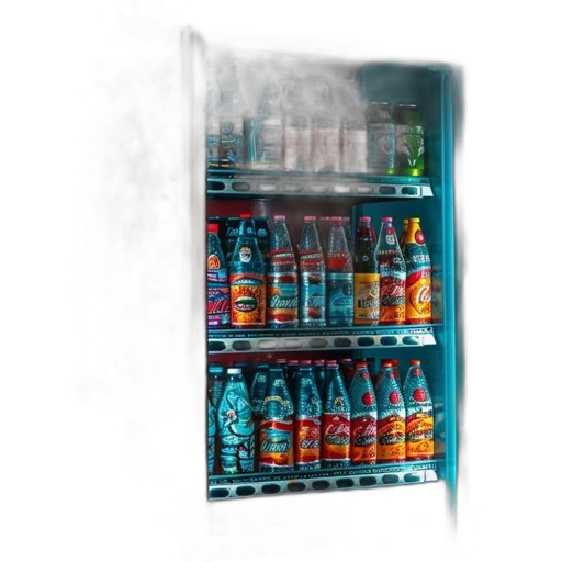 3d render, colorful, vending, machine, tribal, artwork, transparent, door transparent PNG cut-out