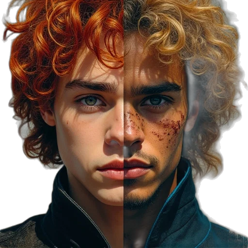 face, mask, hair, dragon transparent PNG cut-out