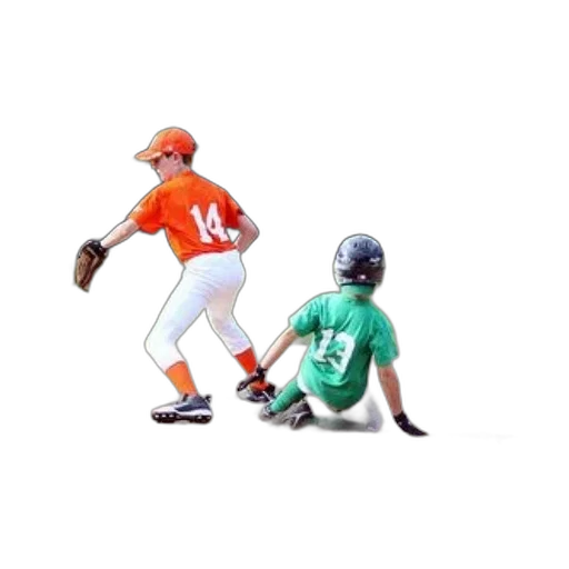 baseball, player, orange, jersey, number, trying, catch, ball transparent PNG cut-out