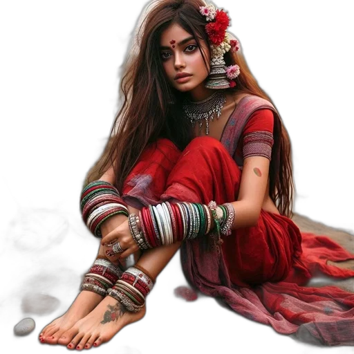 jewelry, dress, fantasy art, photorealistic, oil painting, pencil sketch, rain, red transparent PNG cut-out