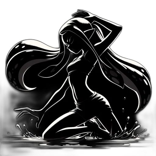dress, hair, staff, sword, concept art, comic book art, fantasy art, pixel art transparent PNG cut-out