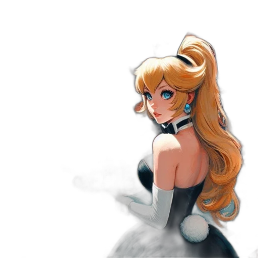 dress, crown, staff, anime, concept art, fantasy art, watercolor, monochrome transparent PNG cut-out